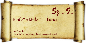 Szánthó Ilona névjegykártya